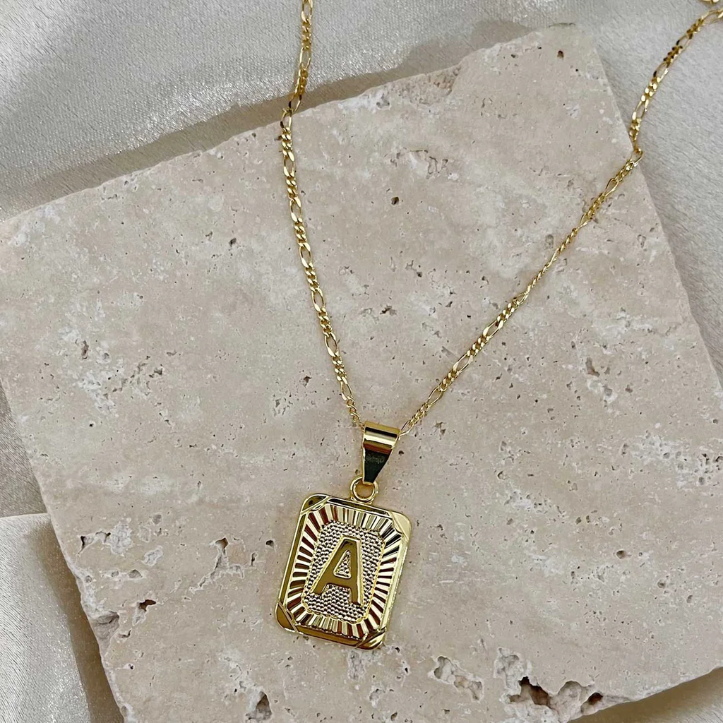 Bracha initial card necklace deals