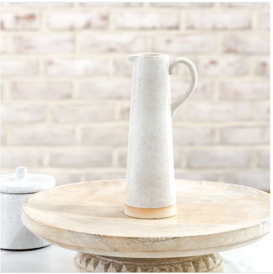 Two-Tone Ceramic Pitcher Vase