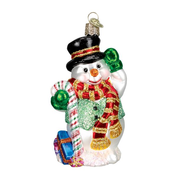 Candy Cane Snowman OWC Ornament